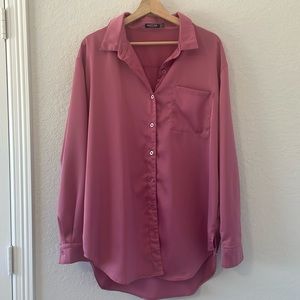 Nasty Gal Long Sleeved Button Down Blouse Sz 8